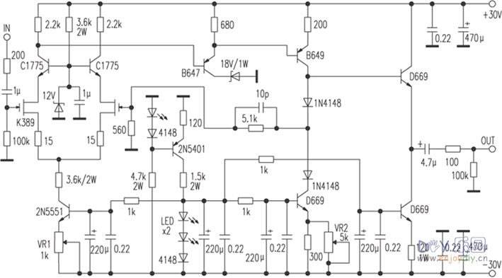 采用D669单端前置前级放大器