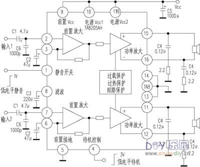 车用功放IC TA8205AH的应用及代换