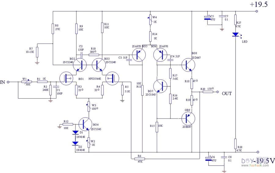 电池供电高级纯A类分立件前级前置放大器