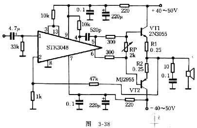 采用STK3048 和STK6153的功放实用电路