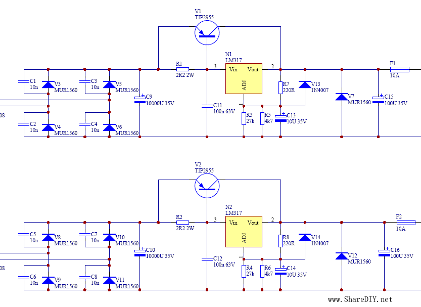 国外DIY的2片LM3886并联功放制作