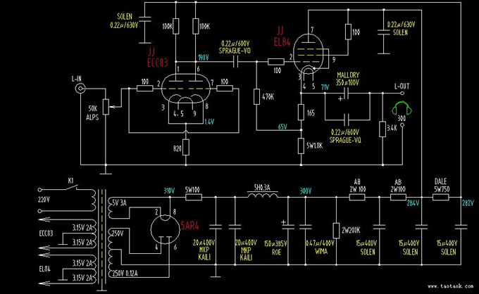 我的电子管e83cc(12AX7)推el84(6p14)胆机耳放的制作总结与心得