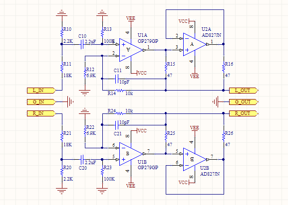 47HPD_sch DIY 47(ad827运放)耳机功率放大器耳放