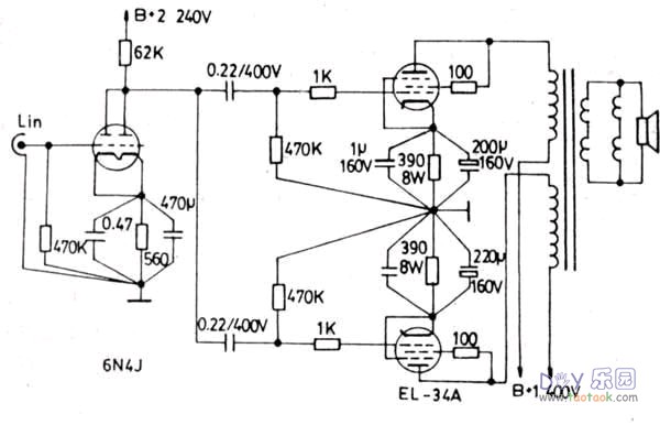 6n4+el34电子管并联单端胆机功放打摩记
