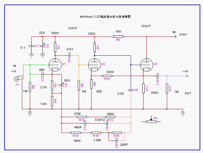 麦景图Mcintosh C 22胆前级放大器唱放部分