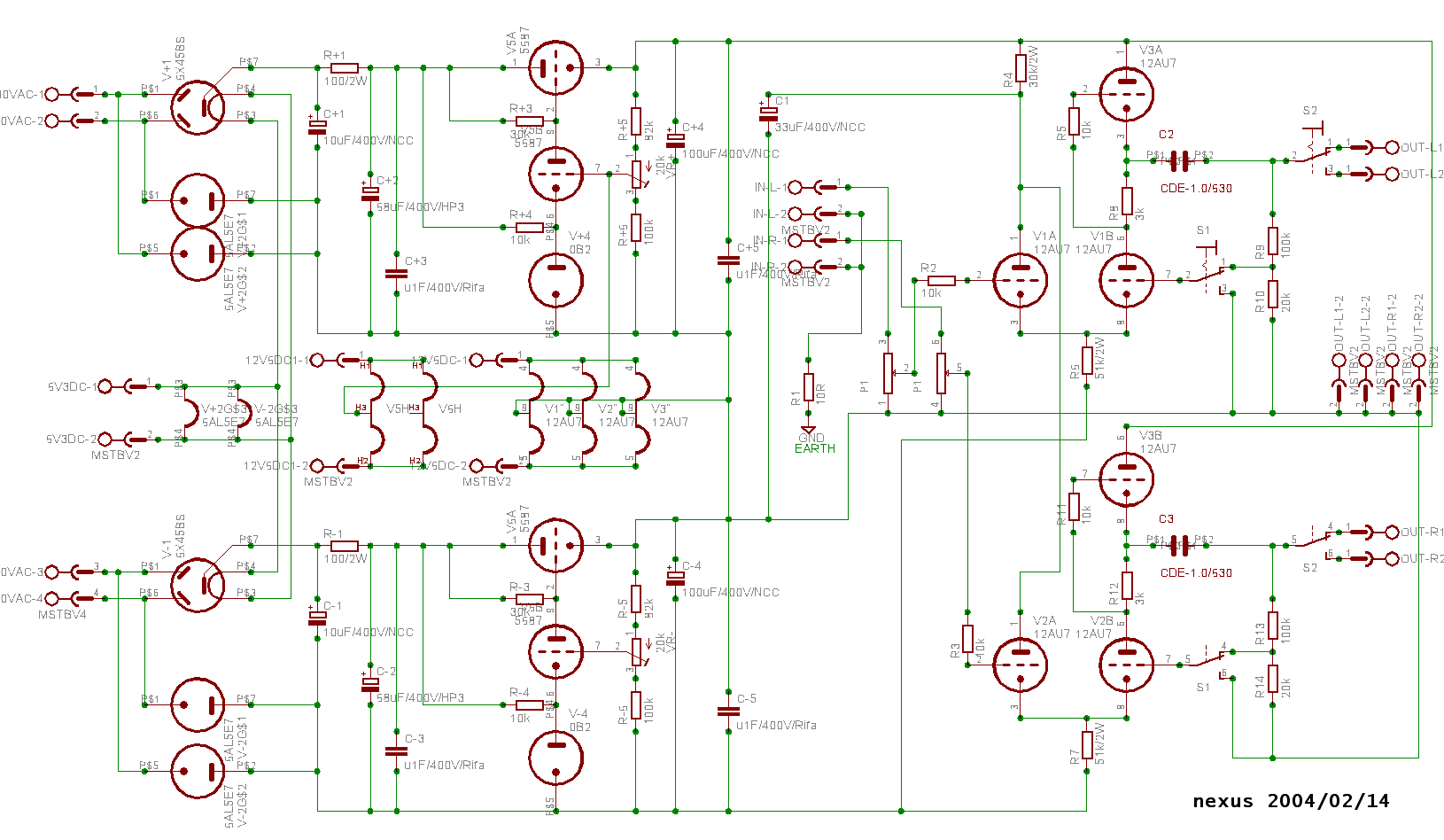 一部新手也能自装的极品12au7 电子管单前级 Grounded Grid
