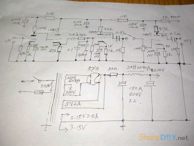 新做12at7+12ax7+12au7唱头放大器唱放