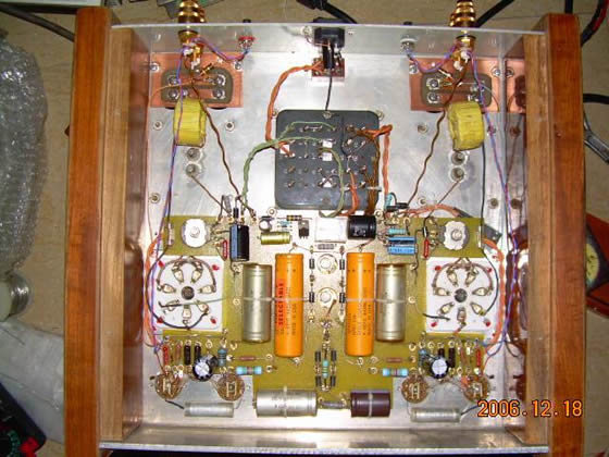 我第一次做的6C33 6sl7+6sn7+6c33 otl电子管胆机