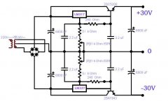 LM317、LM337稳压,2SC5200、2SA1943做射极跟随扩流电源