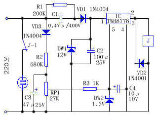 TWH8778过压自动断电装置电路