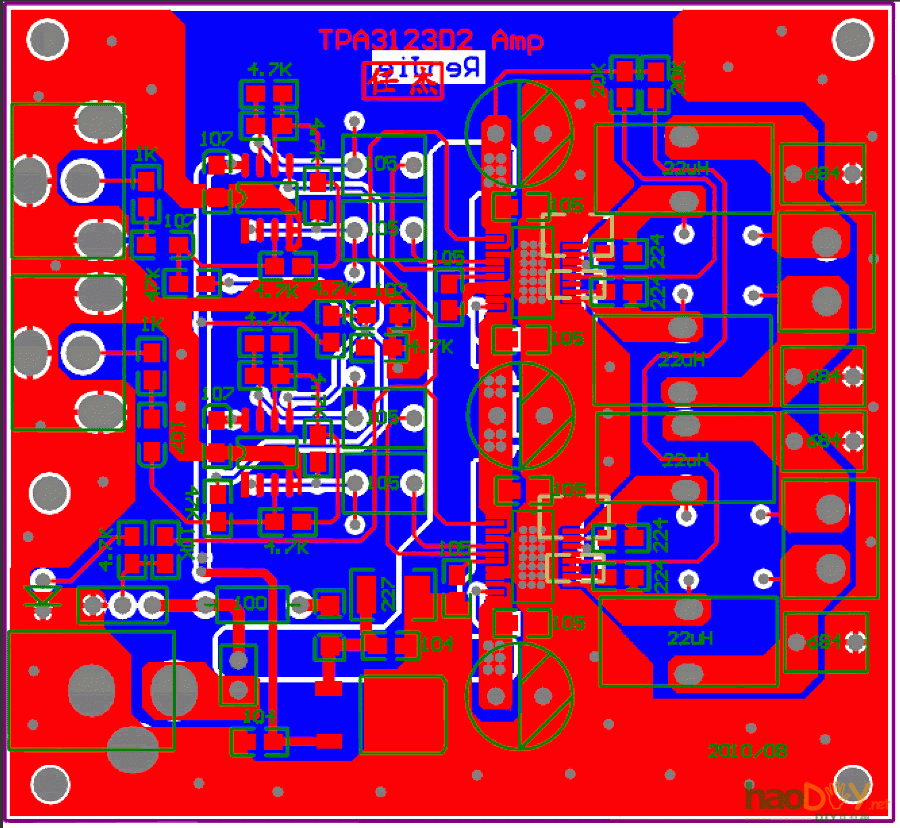 点击放大 用D类功放集成电路TPA3123制作BTL形式放大器