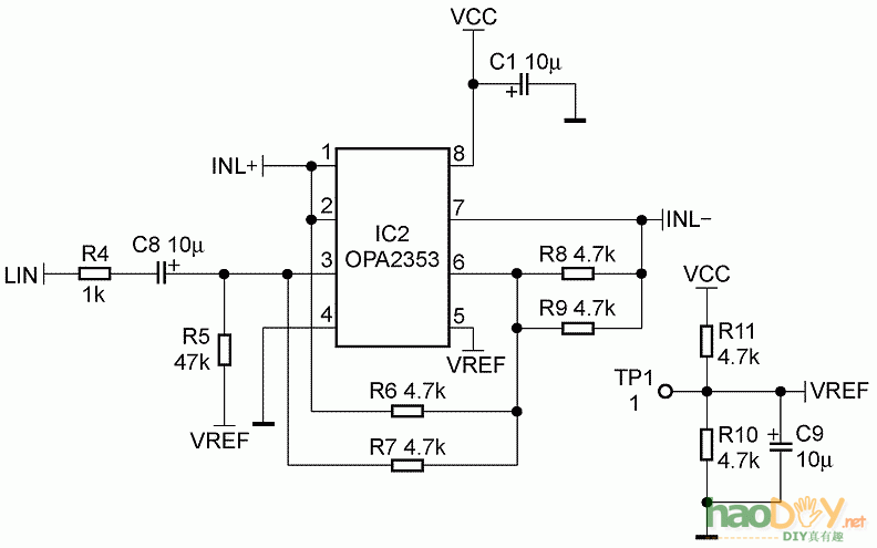 点击放大 用D类功放集成电路TPA3123制作BTL形式放大器