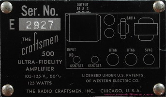 Radio Craftsmen C-500古董膽後級全面睇6sn7+kt66推挽胆机
