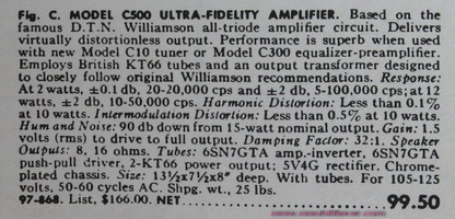 Radio Craftsmen C-500古董膽後級全面睇6sn7+kt66推挽胆机