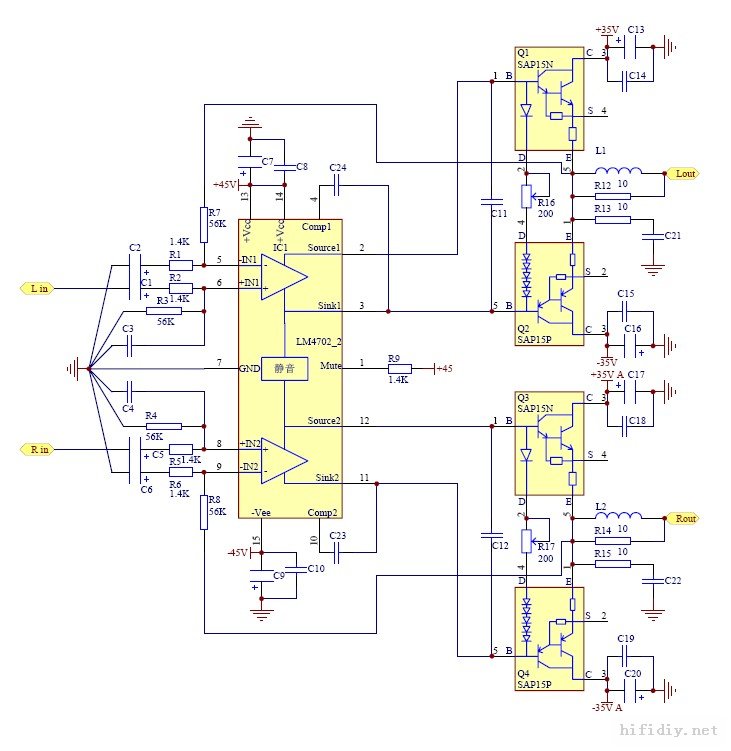 LM4702推 sap15n sap15p 功放