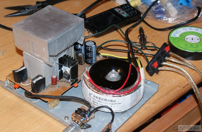 翻出原来的lm1875,改装一下,重新服役,买不到合适的散热片,只