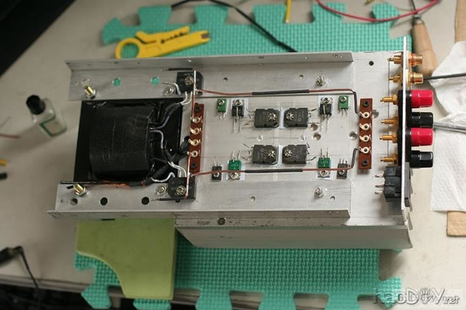 手工搭棚分立元件的甲乙类功放!进行中