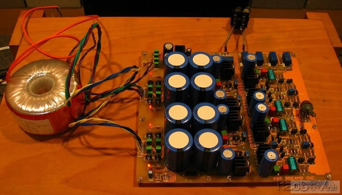 最近焊的一个卖油翁的前级板