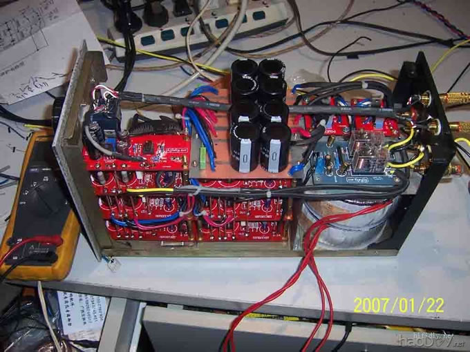 本站PCB制作超级紧凑结构6片lm3886并联“小”后级