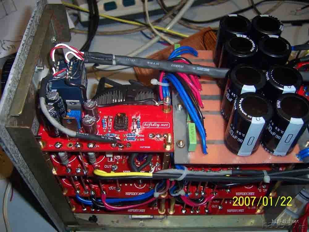 本站PCB制作超级紧凑结构6片lm3886并联“小”后级