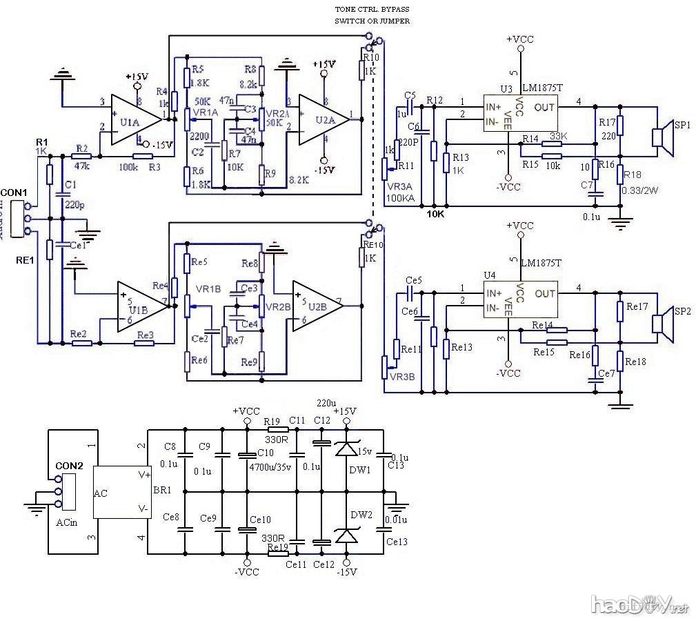 纯手工刻制懒猫的带音调LM1875功放板