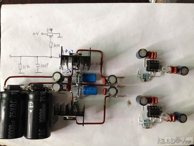 今天终于有时间搭了个电路简单声音却不简单的MBL6010_NE5534运放