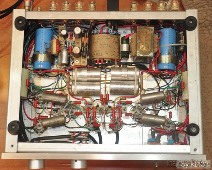 6n1+12au7+6P14恒流两级差动推挽胆机功放基本调试完毕