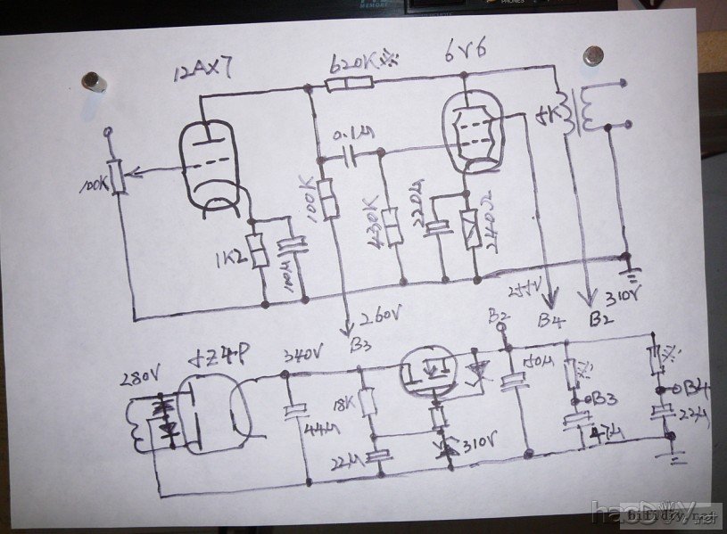 发台新作的12ax7+6v6(6p6p)小单端胆机