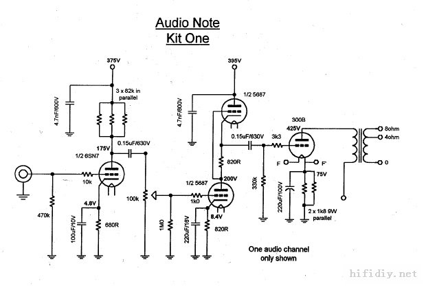 仿英国 Audio Note KIT1 one 300B电子管单端胆机制作