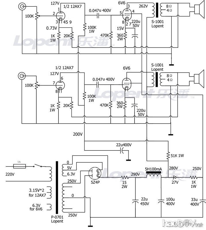小小鸟12ax7+6P6P(6v6)单端胆机装机进行时