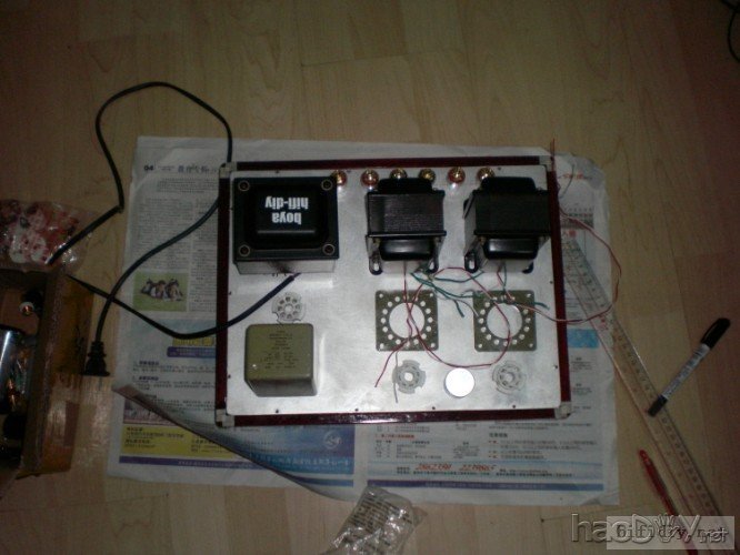 6sn7+2A3单端胆机功放竣工,噢耶。。。