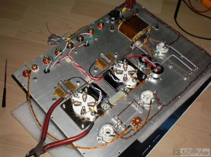 6sn7+2A3单端胆机功放竣工,噢耶。。。