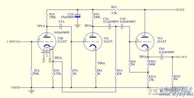 仿做Marantz马兰士7 电子管胆前级