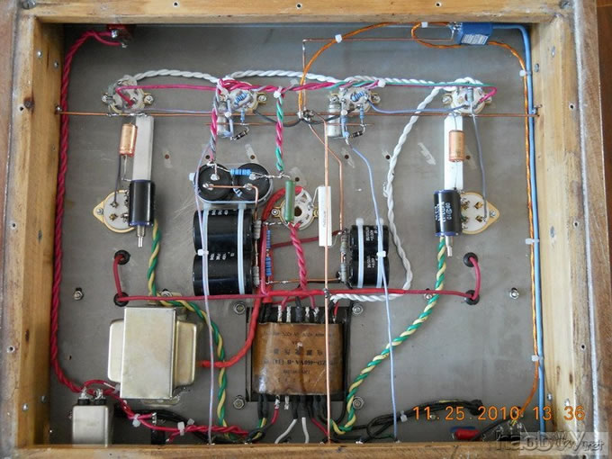 纯手工制作的6n9p+6v6+fu811A单端胆机