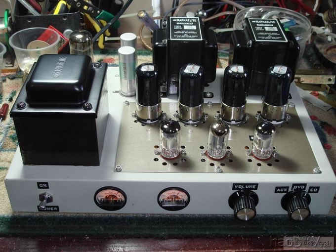 搭棚DIY一台ef86+ecc82+6V6(6p6p)推挽胆机