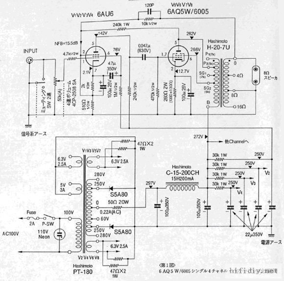 6au6(ef86)+6aq5(6v6 6p6p)单端胆机