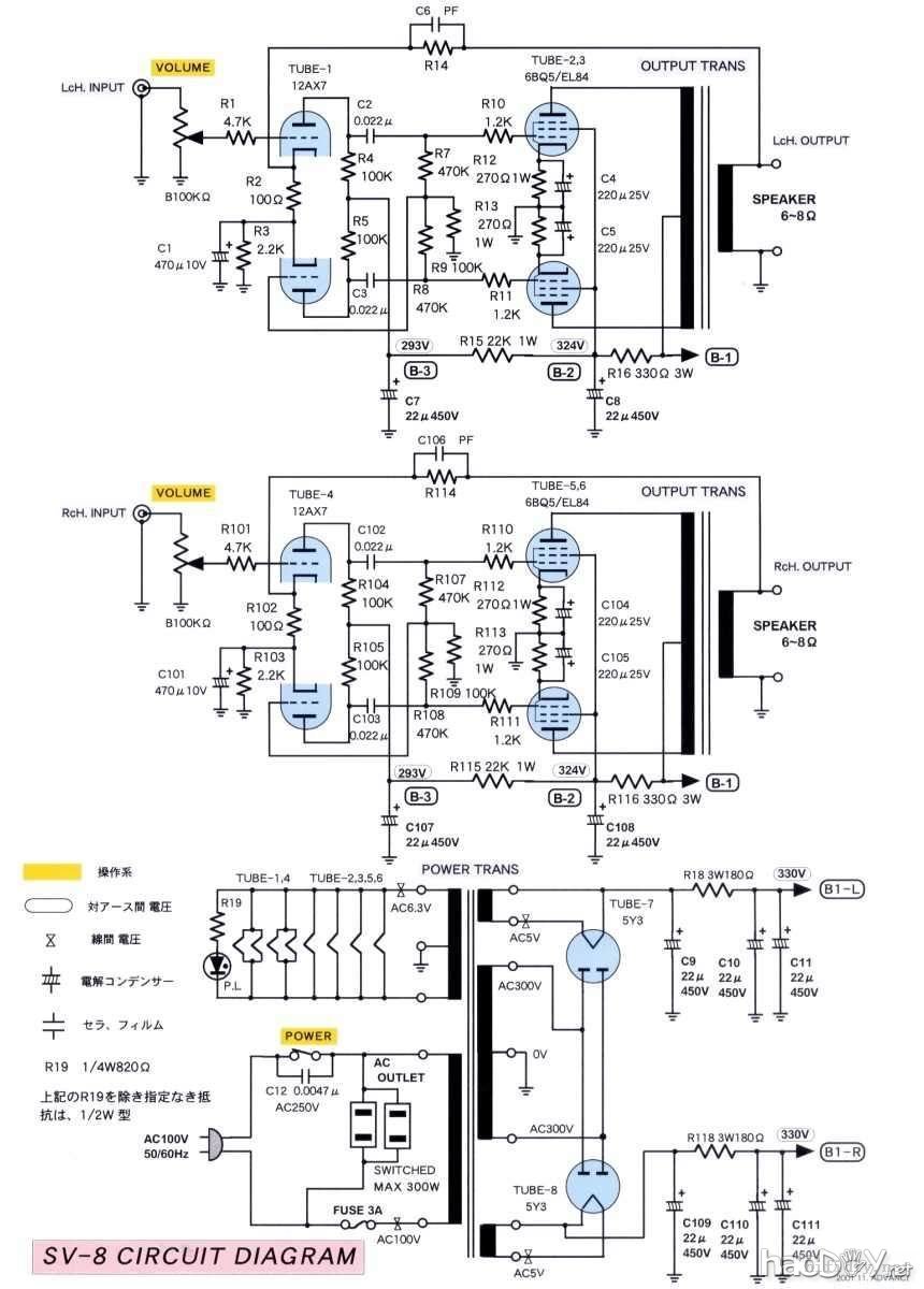 我的12ax7+6bq5(el84,6p14)推挽胆机制作