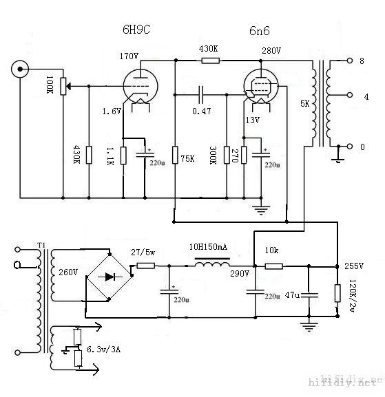 6h9c+6n6(6P6p)电子管小单端胆机制作