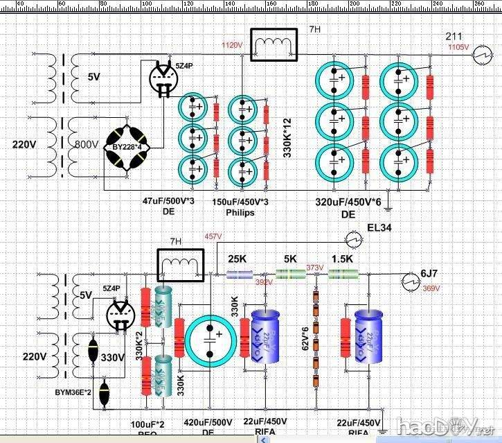 6米7-EL34B-211独立音道单端胆机