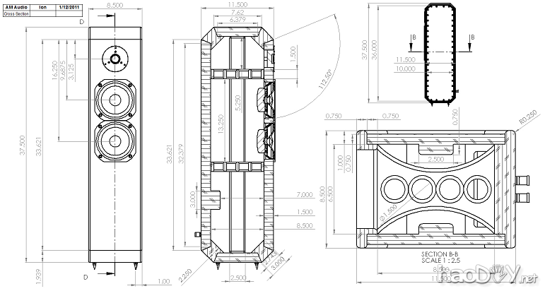 离子2路的TMM大厦扬声器外壳图 美国译文:自己动手做2路分频塔式落地音箱议长项目