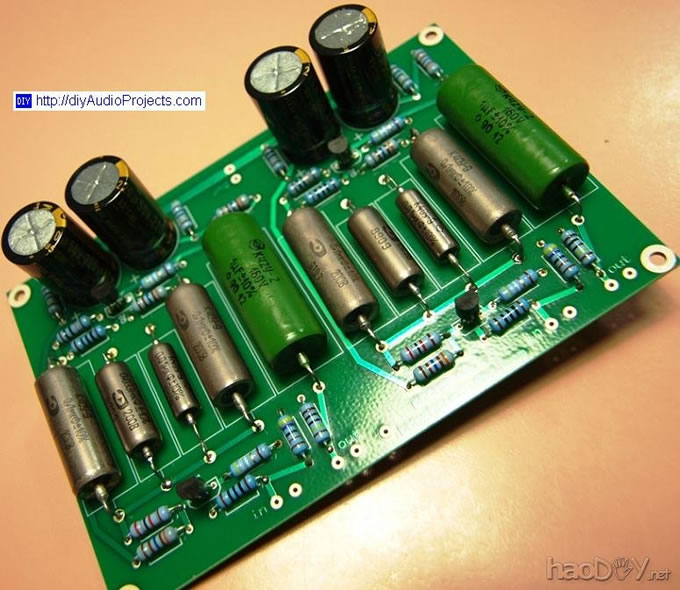 成品的JFET唱机前置放大器套件PCB 英国译文:JFET RIAA唱机前置唱头放大器唱放套件