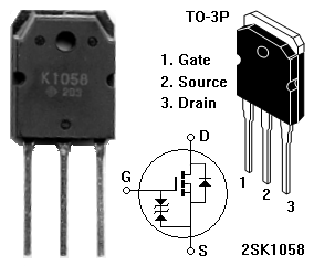 日立2SK1058 N-通道MOSFET的管脚图 澳大利亚译文:DIY-A级2SK1058 MOSFET放大器功放