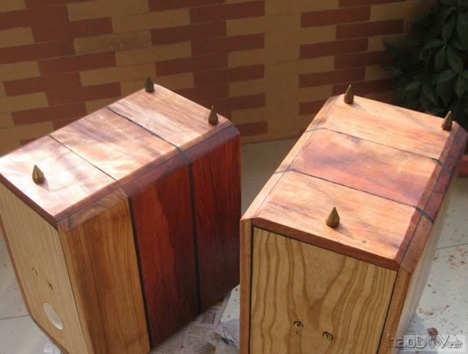纯手工打造diy制作5寸实木书架箱