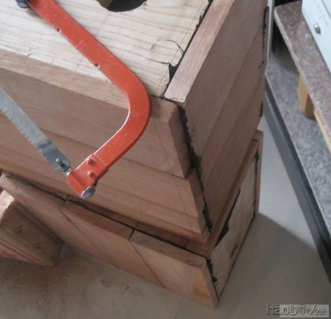 纯手工打造diy制作5寸实木书架箱