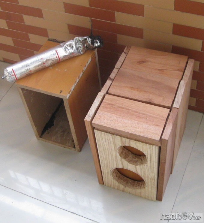 纯手工打造diy制作5寸实木书架箱