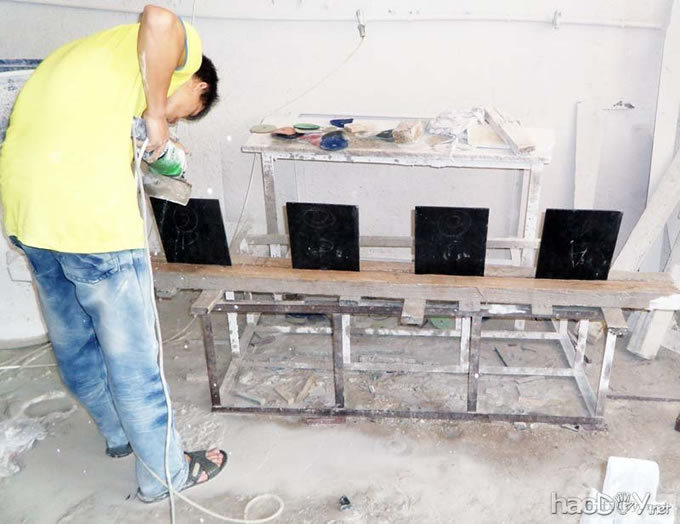 我最爱做石头音箱,又做2对大理石书架音箱