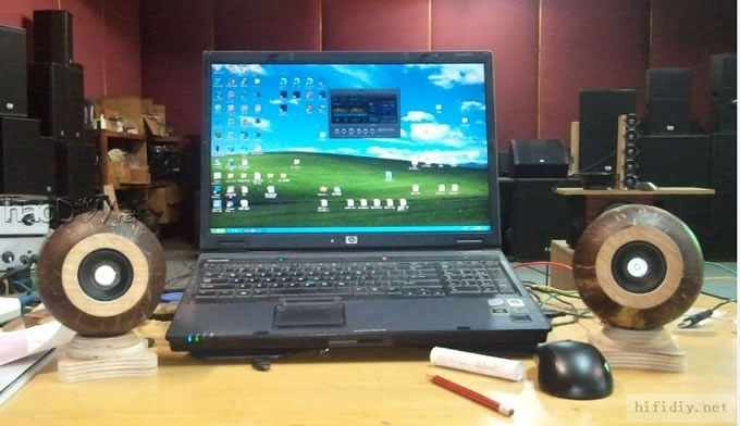 创意椰子壳箱体,JVC2.5寸小全频喇叭音箱单元