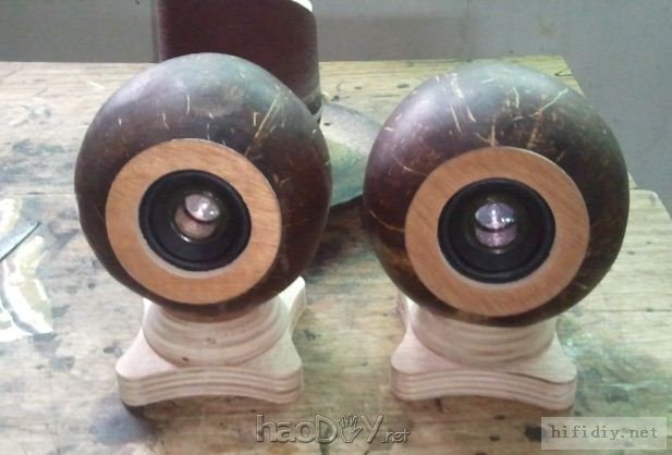 创意椰子壳箱体,JVC2.5寸小全频喇叭音箱单元