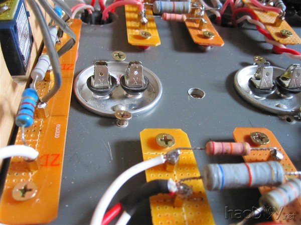 DIY制作的6SN7推FU50电子管单端胆机