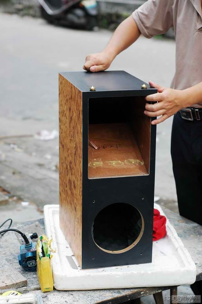 5.25寸全频喇叭diy制作书架箱